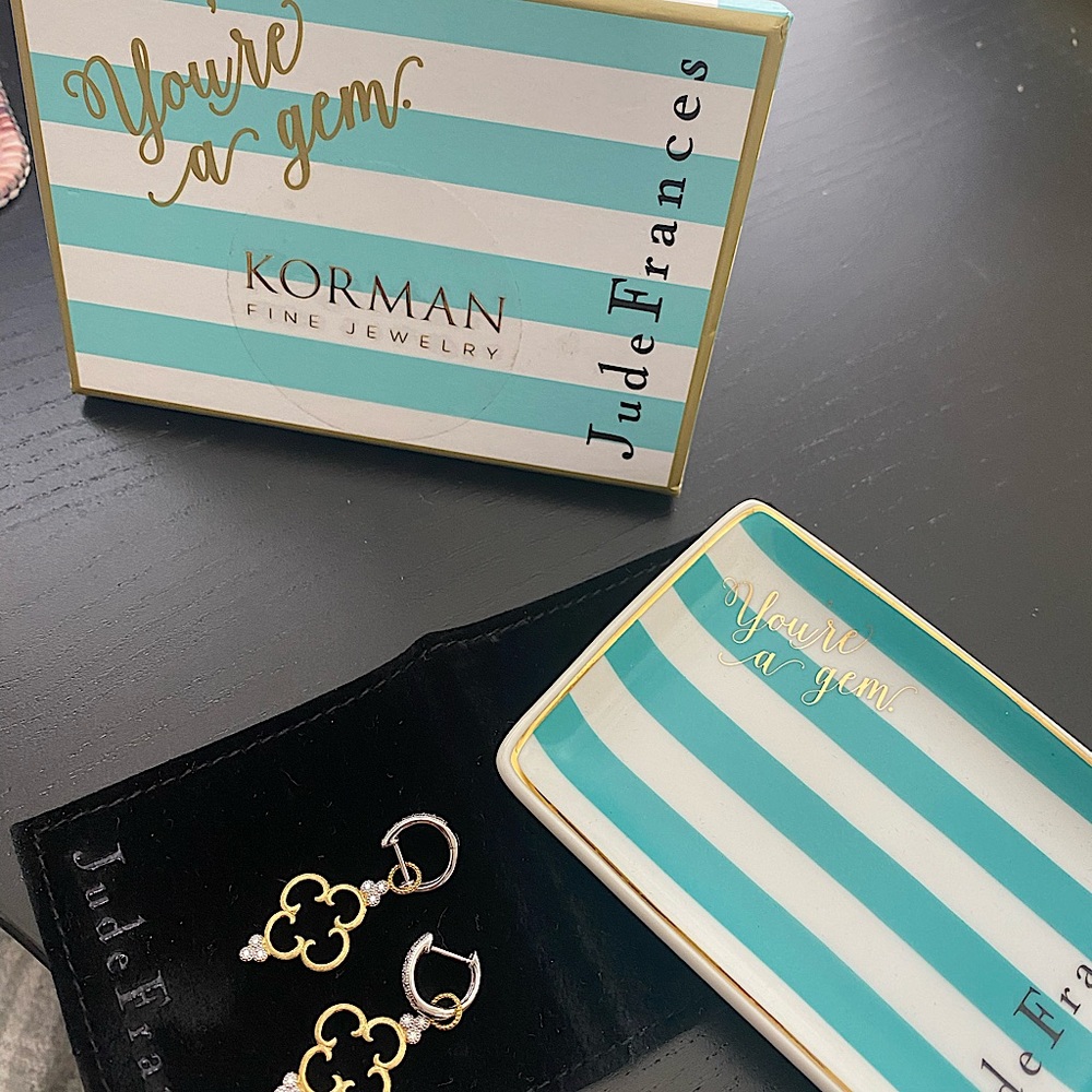 Jude Frances Clover Diamond Charm Earrings